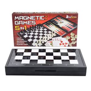lot 8424 image: BUYESS 5-in-1 Magnetic Travel Game Set