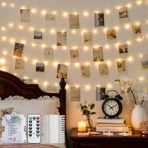 lot 8462 image: 100 LED Photo Clips String Light 33ft