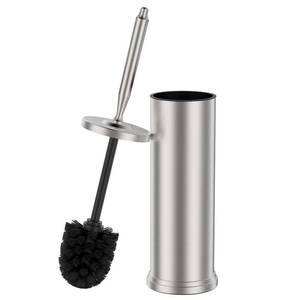 lot 8466 image: Stainless Steel Toilet Bowl Brush and Holder Set