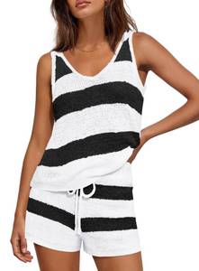 lot 8472 image: Yanekop Womens Striped Lounge Set Size S