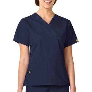lot 8478 image: WonderWink Origins Bravo V-Neck Scrubs Top, Navy, M