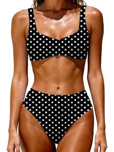 lot 8489 image: OWICA High Waisted Bikini Set Two Piece Swimsuit, SMALL