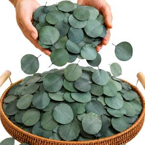 lot 8490 image: WILLBOND 400 Pcs Fake Eucalyptus Leaves Green