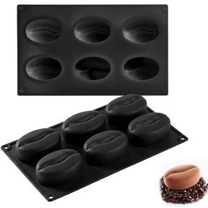 lot 8491 image: TONGYUANDA Coffee Bean Silicone Mousse Mold, 6-Cavity