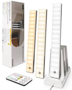 lot 13134 image: EZVALO 13in Under Cabinet LED Motion Sensor Light 3-Pack