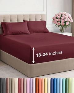 lot 13136 image: CGK Unlimited Extra Deep Full Sheet Set - 6pc Burgundy