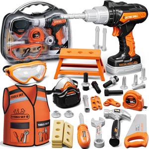 lot 13145 image: KidBloom Kids Tool Set with Battery-Operated Drill