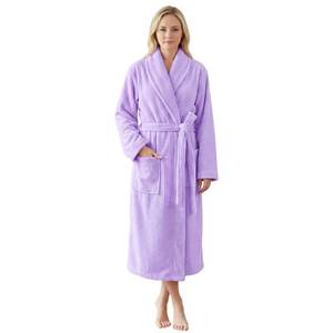 lot 13147 image: PJGGZ Womens Shawl Collar Bathrobe Light Purple SM