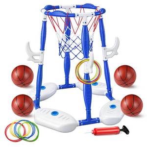 lot 13160 image: LPFG Pool Basketball Hoop & Ring Toss Set