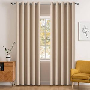 lot 14211 image: MIULEE Blackout Curtain Panels 66x84 Inch Beige