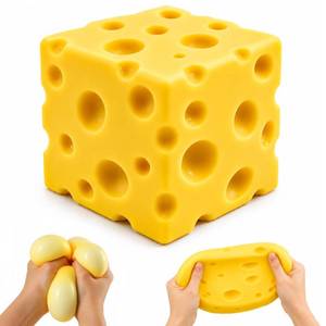 lot 14245 image: Jumbo Cheese Block Slow-Rising Squeeze Toy