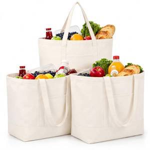 lot 14258 image: Sunnymove Canvas Tote Bag Set 28 Extra Large (3-Pack)