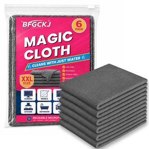 lot 14271 image: BFGCKJ Microfiber Cleaning Cloths 5 Pack 16x12 Grey