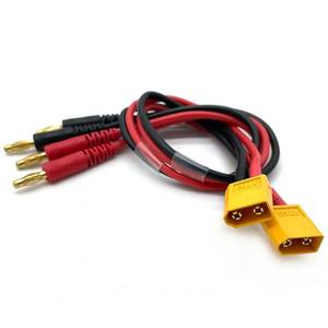 lot 14314 image: Fly RC XT60 to 4mm Banana Plug Adapter Cable 2-Pack