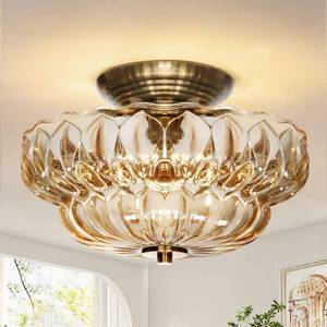 lot 17422 image: OYKYOHEI 11 Semi-Flush Mount Ceiling Light, 3-Bulb
