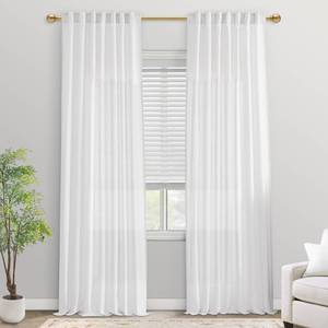 lot 17426 image: Panelsburg Linen Cotton Blend Curtain Panels 84in 2-Pack