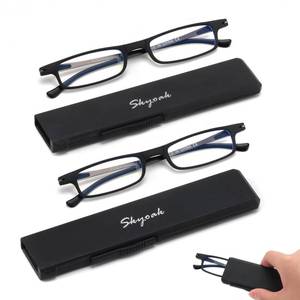 lot 18775 image: SKYOAK Reading Glasses 2-Pack TR90 Blue Light Blocking 1.25