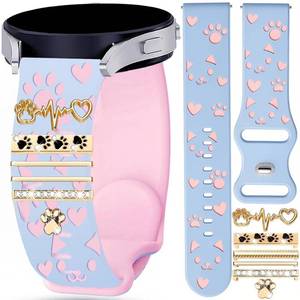 lot 18849 image: XINGMALY Cat Paw Silicone Smart Watch Band 20mm