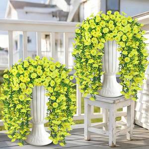 lot 18859 image: Julako Artificial Hanging Flowers, 4 PCS 600 Blooms UV Resistant
