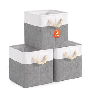 lot 19336 image: Livole 11x11 Cube Storage Bins Fabric Set of 3