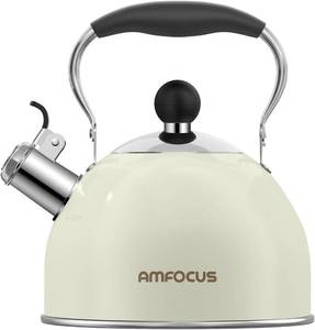 lot 19345 image: AMFOCUS 2 Quart Stainless Steel Whistling Tea Kettle