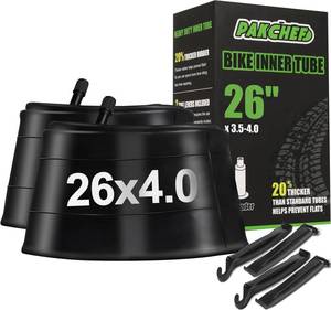 lot 19357 image: PAKCHEF 26x4.0 Fat Bike Tube with Schrader Valve, 2 Pack
