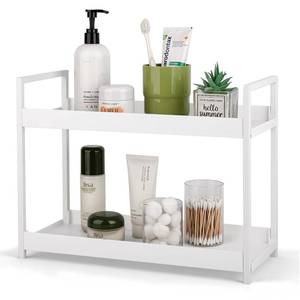 lot 19365 image: Anyoifax Bathroom Counter Organizer Vanity Storage Shelf White