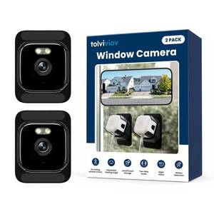 lot 19367 image: 2K Indoor Window Camera with Adhesive Mount