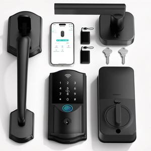lot 19389 image: Firstriver Smart Lock with Handle Set, WiFi & Fingerprint  Retail $199.98