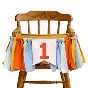 lot 20003 image: Fenzpartee Rainbow Fall First Birthday High Chair Banner