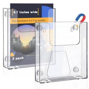 lot 20021 image: Thyle Magnetic Acrylic Brochure Holder Wall Mount 6.7 (2-Pack)