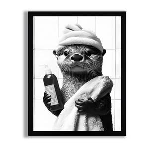lot 20028 image: SYWENNOI Framed Otter Canvas Wall Art 8x10 inches