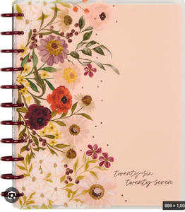 lot 14198 image: Happy Planner Disc-Bound Floral Cover Planner w Monthly Tabs, 2026-2027