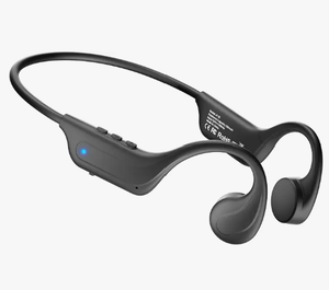 lot 14208 image: Open Ear Bone Conduction Swimming Headphones in Yellow and Gray with Earplugs