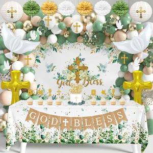 lot 1004 image: 117-Piece Baptism Decorations Party Supply Kit