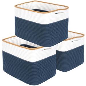 lot 1012 image: MINTWOOD Design 3-Pack Storage Baskets, Prussian Blue