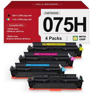 lot 1734 image: ALLWORK 075H High Capacity Toner Cartridge Set (4-Pack)  Retail $139.99