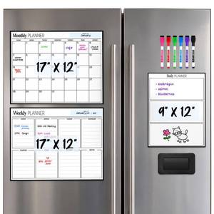 lot 2607 image: Home & Me Magnetic Dry Erase Calendar 3-Pack