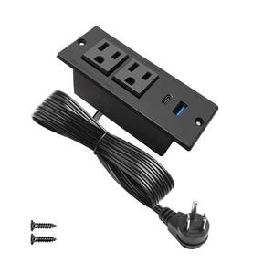 lot 2612 image: 4 Leaf USB C Recessed Power Strip with Fast Charge