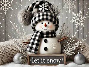 lot 2660 image: Clendo 5D Diamond Painting Kit Snowman 30x40cm