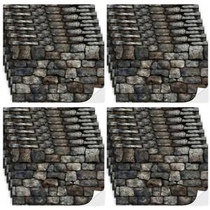 lot 2670 image: Flutesan 12 Pcs Miniature Dollhouse Wallpaper Stone Pattern