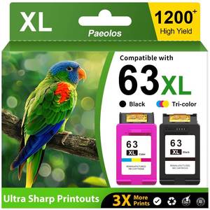 lot 2672 image: Paeolos 63XL Ink Cartridges Combo Pack BlackColor