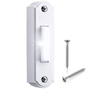 lot 2708 image: Dreyoo Metal LED Lighted Doorbell Button Matte White