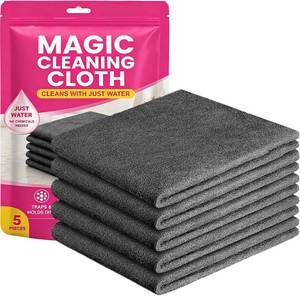 lot 2737 image: Microfiber Cleaning Cloth 5-Pack 11.8x11.8 Inch