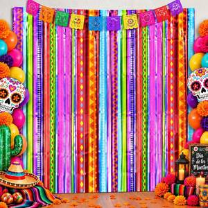 lot 2739 image: Hipoxa Foil Curtain Streamers 2-Pack Rainbow