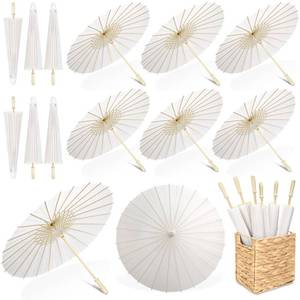lot 5188 image: Aodaer 12-Pack White Paper Umbrellas 23.6in