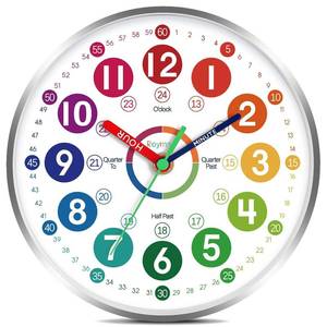 lot 6225 image: Roymnie 8 Inch Silent Analog Battery Wall Clock