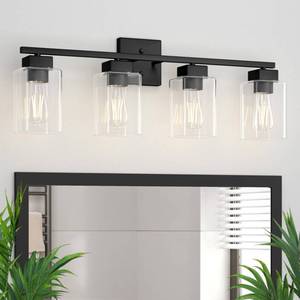 lot 7597 image: Espird 4-Light Bathroom Vanity Fixture Matte Black
