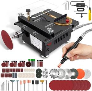 lot 9618 image: MIUPWULA Mini Table Saw,Mini Multi-Functional Portable Crafts Saw Speed Angle Cutting Depth Adjustable Cutting Sanding Engraving for Wood Acrylic PCB Plastic(0.1-16mm)