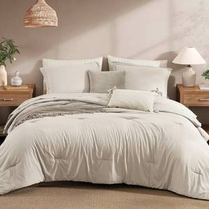 lot 9628 image: Monbix King Size Comforter Set- 7 Pieces Soft Bed in a Bag King Bedding Set